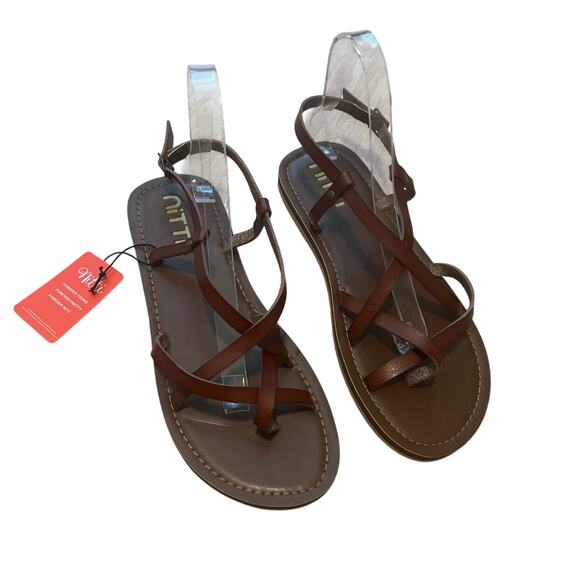 NWT! Nitti Women's Gladiator Style Sandals in Dark Brown - Size 10 - Picture 1 of 5